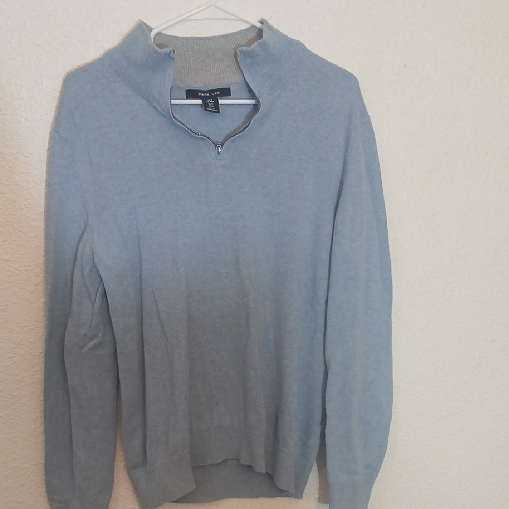 "Make Offer" Mark Law Blue Zip Up Sweater